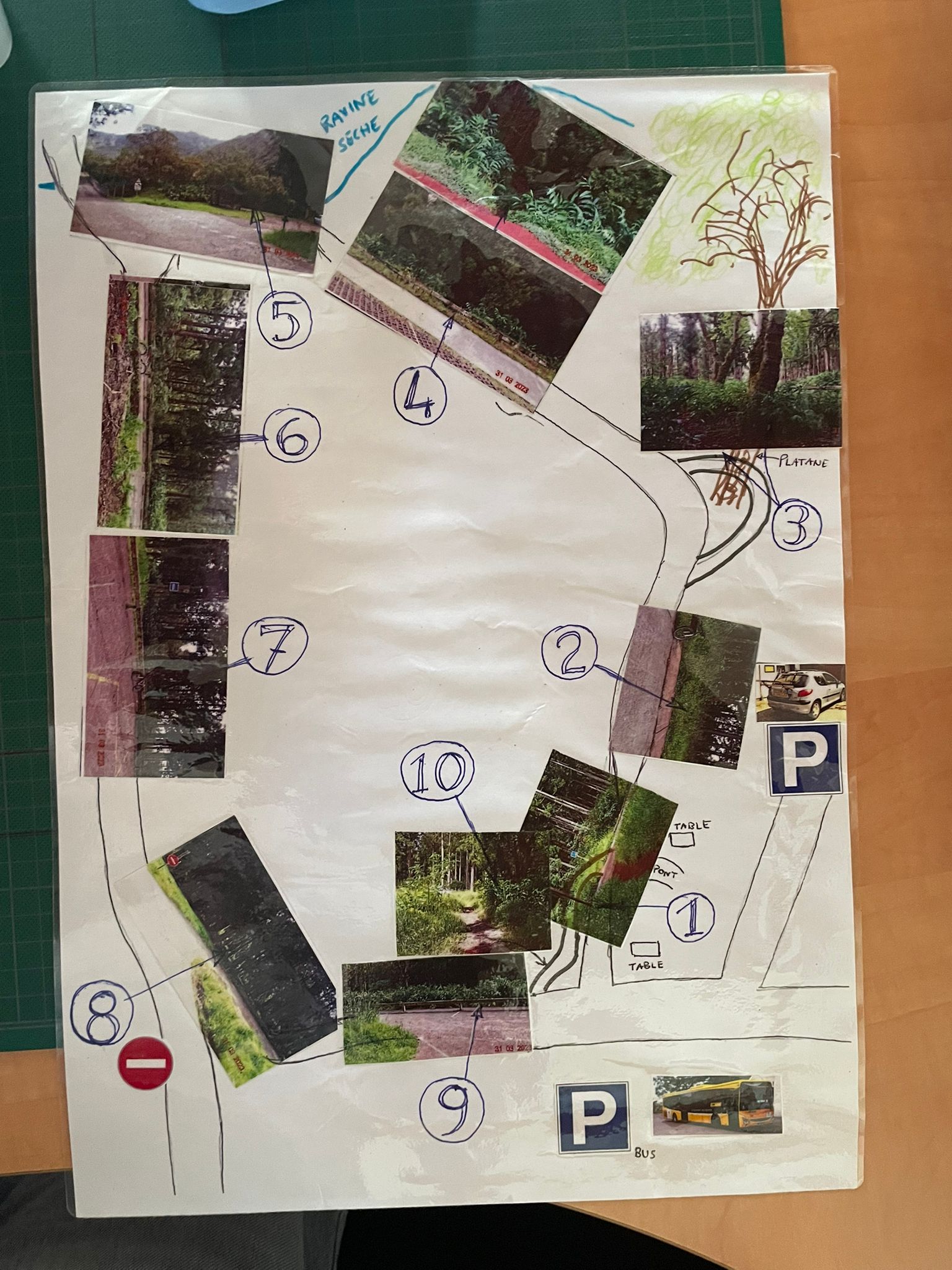 plan trajet jeu de piste PDR en forêt